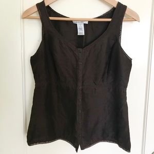 Nine West 100% Silk Button Up Top Size 4